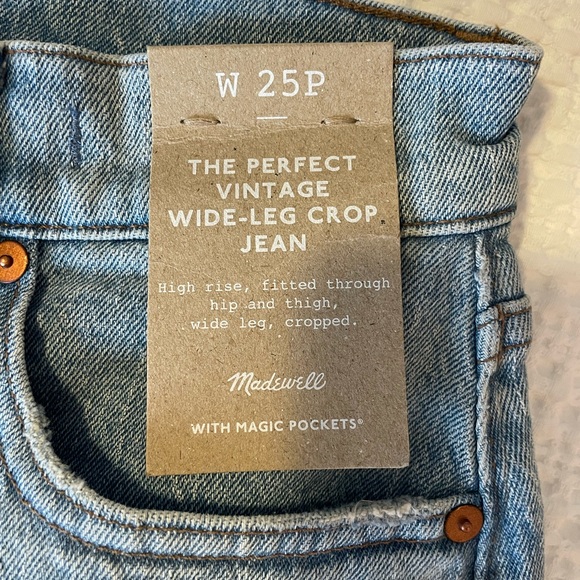 Madewell The Perfect Vintage Wide Leg Crop Jeans Sz 25 Petite - NWT - Picture 2 of 4